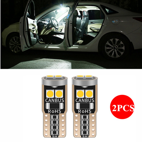 2 PCS T10 W5W WY5W 168 501 2825 3030 LED Car Wedge Parking Light Side Door Bulb Instrument Lamp Auto License Plate Light ► Photo 1/6