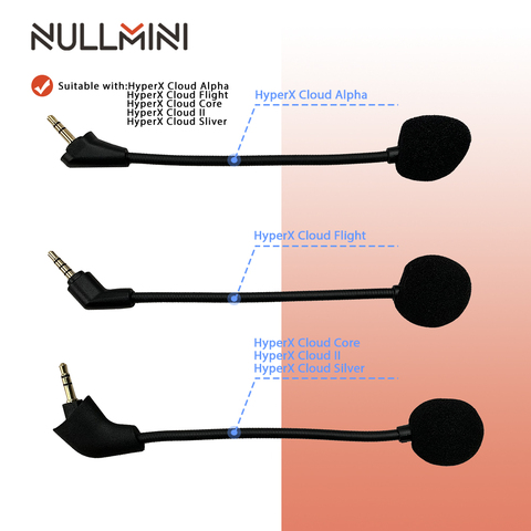 NullMini Replacement Microphone For HyperX Cloud Alpha,Cloud Flight,Cloud Core,Cloud II,Cloud Silver Headpset ► Photo 1/6