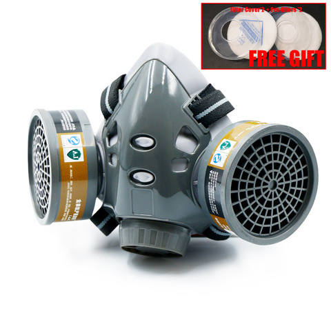 Half Face Dust Gas Chemical Respirator Dual Filters Work Safety Protective Mask For Industrial Spraying Painting Organic Vapor ► Photo 1/6