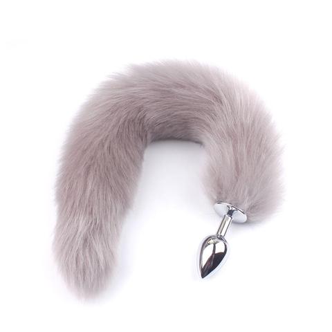 Adult Long Imitation Fox Hair Metal Anal Plug Cosplay Couple Flirting Sex Toy Faux Fox Tail Design Cosplay Supply sex toys ► Photo 1/6