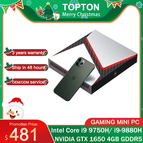 Intel Gaming Mini PC Core i9-9880H i9 8950HK i7 9750H  Nvidia GTX 1650 4GB Game Desktop 2DDR4 64GB Windows10 4K DP HDMI AC WiFi ► Photo 1/6