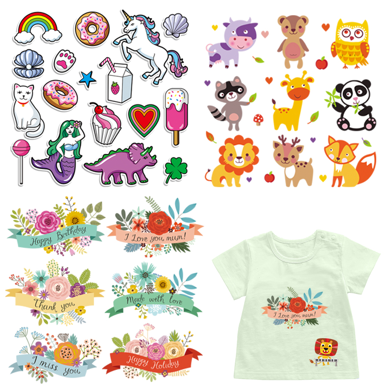 DIY Animal Printing Washable Heat Transfers Stickers A-level Iron on Appliques 
