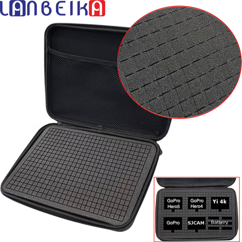 LANBEIKA Camera Bag Case DIY Travel Storage Collection Foam Shockproof For Gopro Hero 9 8 7 6 SJCAM DJI OSMO Pocket Accessories ► Photo 1/6