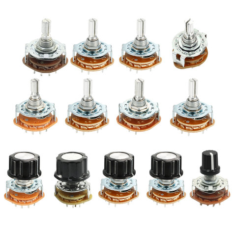 uxcell 2-5pcs Rotary Switch Band Selector 2/3/4 Pole 3/4/6 Position Selectable Single Deck for Electronic Devices ► Photo 1/1