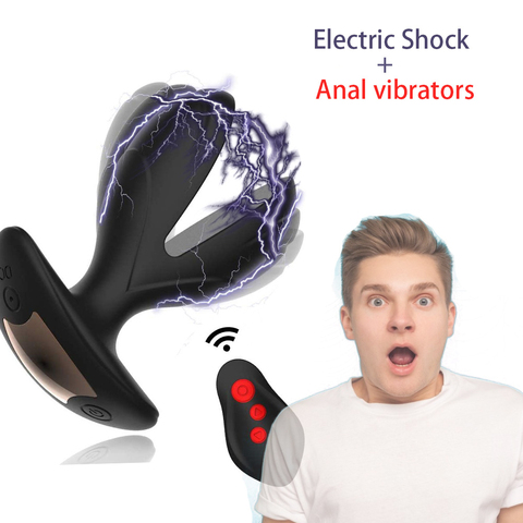 Vibrating Anal sex toys Prostate Massager Anal Expander Butt Electric Shock Pulse Plug Dildo Vibrator Adult sex toys for Men ► Photo 1/6