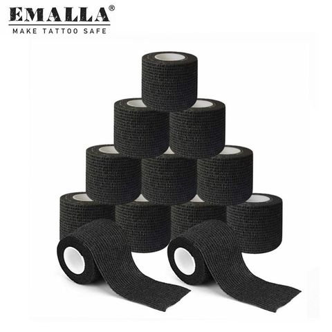 EMALLA 3/6/12/24PCS Tattoo Grip Cover Disposable Tattoo Bandage Self Adhesive Handle Grip Tattoo Grip Bandage Tattoo Accessories ► Photo 1/6