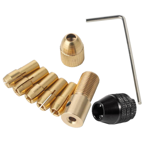 9 Pieces 0.5-m Drill Chuck Collets Set with 3.17mm Chuck Clamp for Drill Folder Copper Cap Axis Drill Collet Tool Kit ► Photo 1/6
