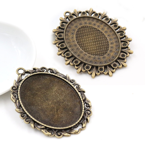 5pcs 30x40mm Inner Size 3 Style Antique Bronze Plated Cabochon Base Setting Charms Pendant ► Photo 1/3