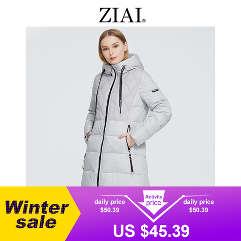ZIAI 2022 winter women parka long beige female jacket S-3XL windproof fashion coat for office lady in stock ZR-3599 ► Photo 1/6