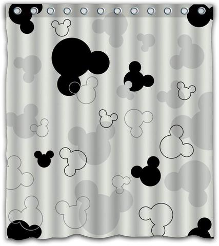 Black and White Mouse Design Shower Curtain Waterproof Fabric for Bathroom Decoration ► Photo 1/4