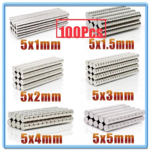 100Pcs  N35 Round Magnet 5x1 5x1.5 5x2 5x3 5x4 5x5 mm Neodymium Magnet Permanent NdFeB Super Strong Powerful Magnets 5*1 5*2 5*3 ► Photo 1/6