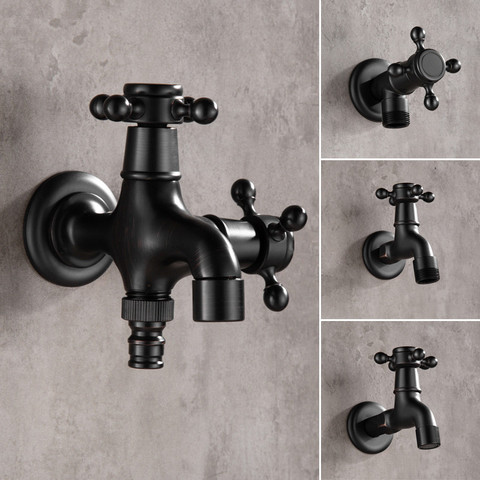 Modern Black bronze single cold tap Outdoor Faucet Garden Wall Bibcock Tap Bathroom Washing Machine mop taps ► Photo 1/6