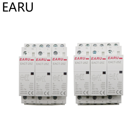 EACT-25Z DC 12V 24V 2P 16A 25A 1NO 1NC 2NO 2NC Contact Din Rail Household DC Modular Contactor Switch for Smart Home House Hotel ► Photo 1/6