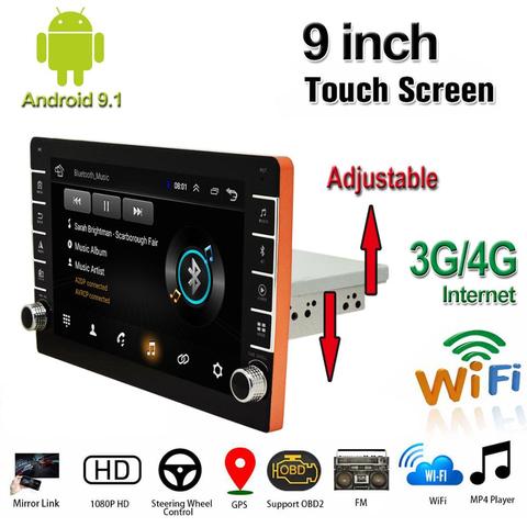 10 1din Android 9.1 Adjustable Multimedia Video Player Autoradio