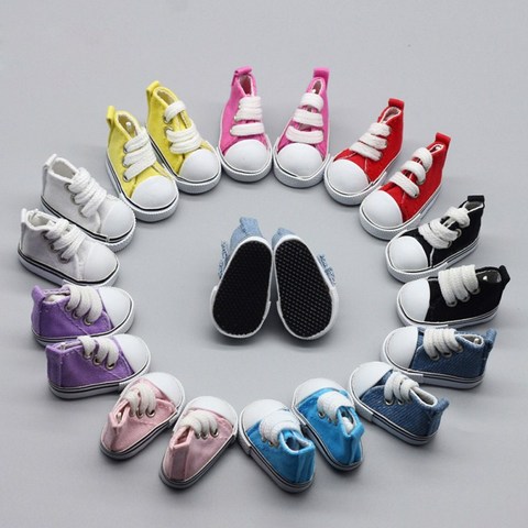 Fashion 5cm 1/6 BJD Doll Shoes Handmade Shoes For Dolls Mini Canvas Shoelace  Doll Accessories Toys For Children BJD Accessories ► Photo 1/6