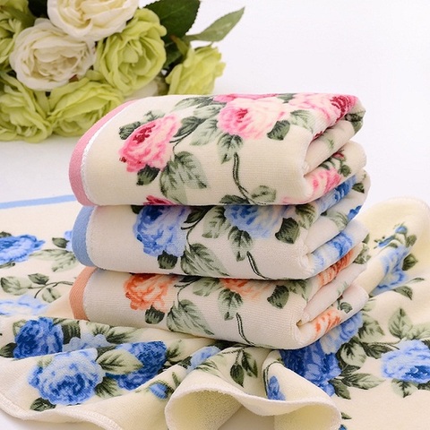 3pcs/lot 34*75cm 110g 100%cotton face Towel 3 color Peony Floral Bath Towel Sports Towel Gym Camping Towel Fast Drying Cloth ► Photo 1/6