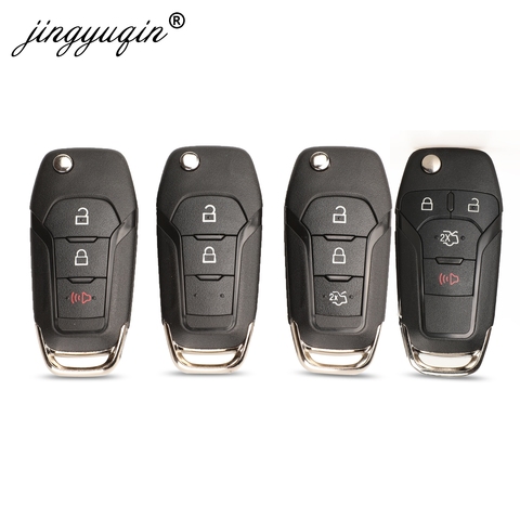 jingyuqin 10pcs/lot 2/3/4 Buttons Flip Folding Remote Car Key Shell Case for Ford Fusion Edge Explorer 2013-2015 HU101 blade ► Photo 1/5