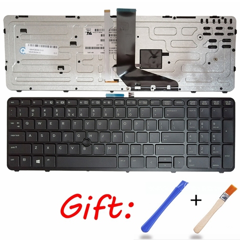NEW English laptop backlit keyboard FOR HP for ZBOOK 15 17 G1 G2 PK130TK1A00 SK7123BL US black Frame ► Photo 1/4