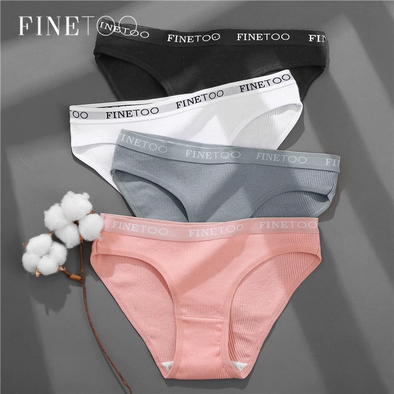 FINETOO 3PCS/Set Women Cotton Lingerie Female Thongs Sexy Underwear For  Woman Low-Rise Underpant Women's Panties Bikini Briefs