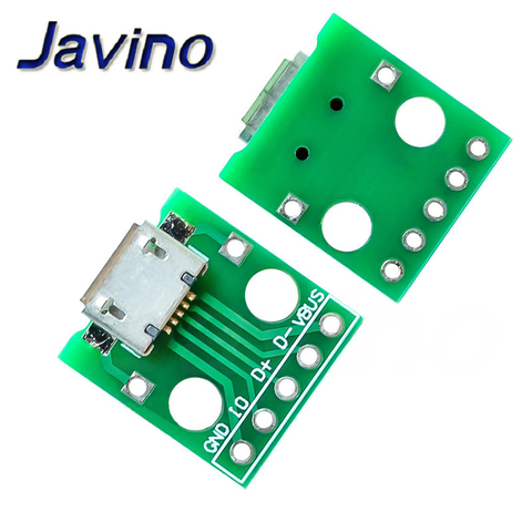 10pcs Micro USB To DIP Adapter 5pin Female Connector Module Board Panel Female 5-Pin Pinboard B Type PCB 2.54 MM ► Photo 1/6