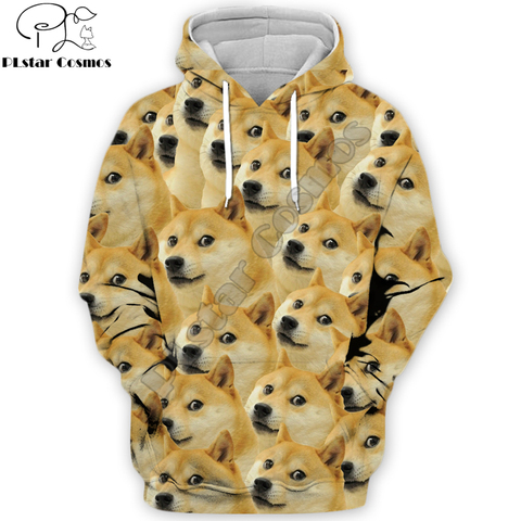 2022 New Fashion Men 3d hoodies Animal Funny Doge Head pullover shiba inu Printed Sweatshirt/zip hoodie Unisex streetwear ► Photo 1/6