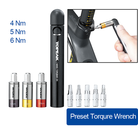 Topeak Preset Torque Wrench Torq Bits Mini Wrench Kit Allen Bits Torx Bit 4Nm 5Nm 6Nm TT2570 TT2564 TT2565 TT2566 ► Photo 1/6