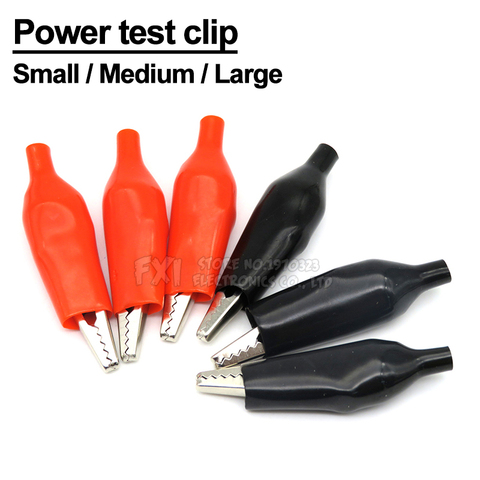 10PCS 28MM 35MM 45MM Alligator Clip Crocodile Electrical Clamp Testing Probe Meter Black Red with Plastic Boot Power test clip ► Photo 1/4