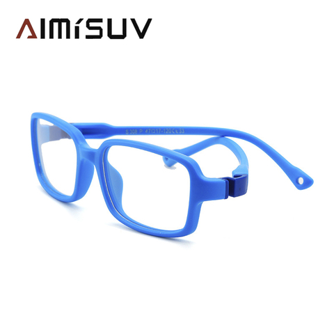 AIMISUV 2022 Fashion Unisex TR90 Flexible Ultralight Silicone Glasses Frame Kids Square Optical Clear Eyeglasses Children UV400 ► Photo 1/6