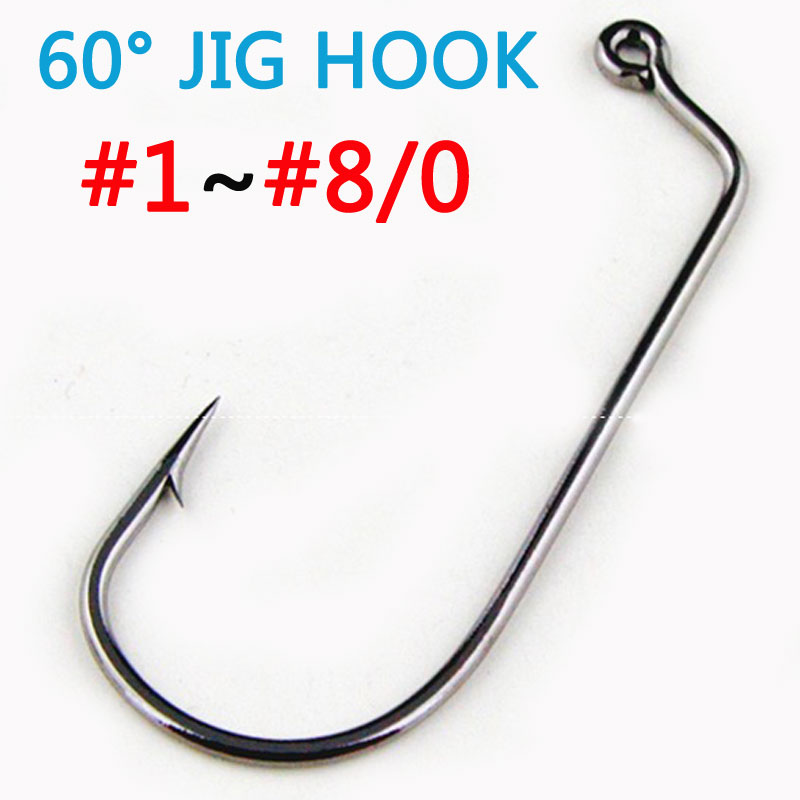50PCS] Hight Carbon steel 60 degree jig hook Fishing Hooks 32786