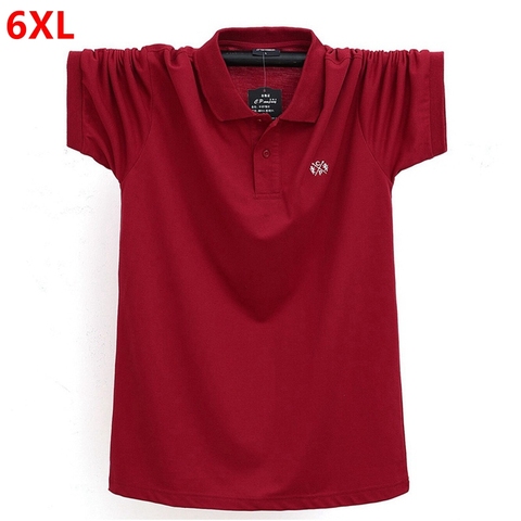 Summer Business casual men's short-sleeved polo shirt large size lapel plus size shirt  tide  half sleeve 6XL 5XL 4XL ► Photo 1/5