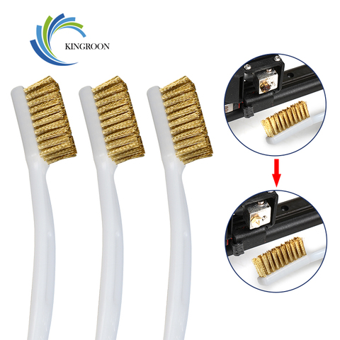 2pcs 3D Printer Cleaner Tool Copper Wire Toothbrush Copper Brush Handle For Nozzle Heater Block Hotend Cleaning Hot Bed Parts ► Photo 1/6