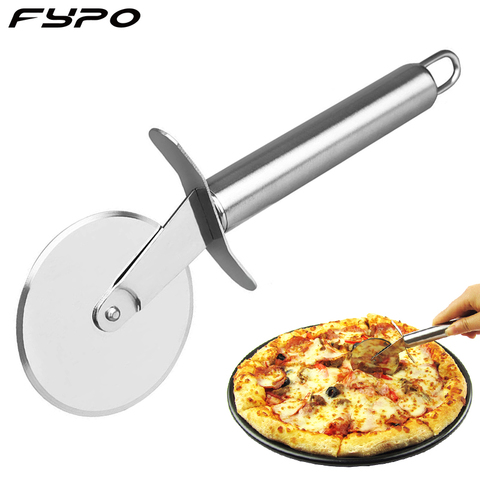 Fypo Free Shipping Stainless Steel Pizza Cutters Wheels Pizza Knife Cutters Cake Bread Pies Round Knife Cutter Pizza Tool ► Photo 1/6