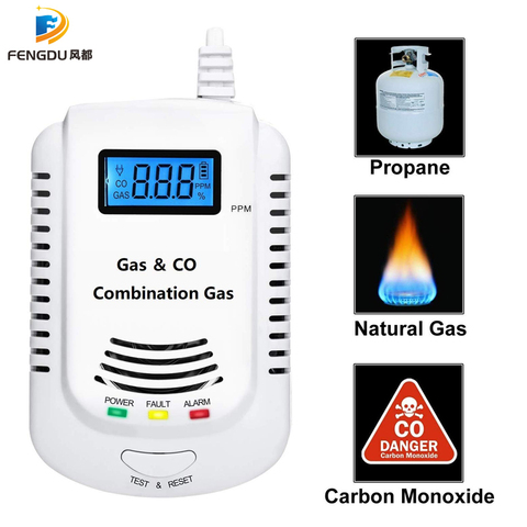 New Arrived 2in1 lpg Combine Co&Gas Detector Pressure Sensor Alarm,Multi Gas Leakage Detector,CO Gas Detector ► Photo 1/5