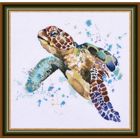 Gold Collection Chic Counted Cross Stitch Kit The Greatness of Longevity Sea Turtle ► Photo 1/4