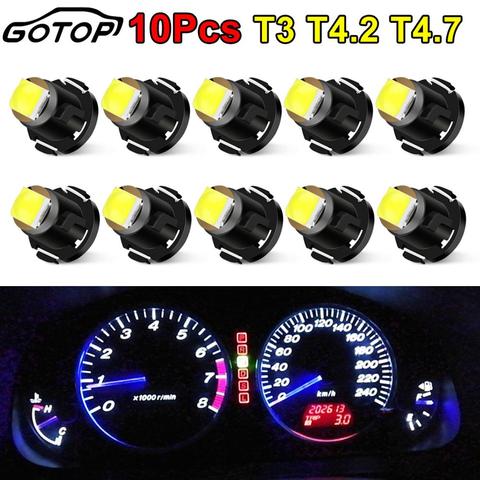 10pcs T3 T4.2 T4.7 Led Bulb 3030SMD Chips Super Bright High Quality LED Car Board Instrument Panel Lamp Auto Car Led 12V ► Photo 1/6