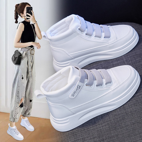 High-top white shoes women's autumn 2022 new thick-soled platform platform shoes women's running casual shoes sneakers ► Photo 1/6