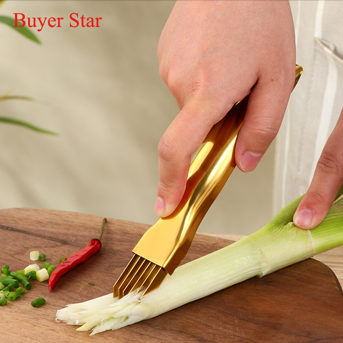 Chef essential stainless steel vegetable cutter kitchen gadgets ware Gold manual metal onion garlic diced knife tools tableware ► Photo 1/6