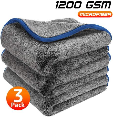 1200GSM Thick Car Wash Microfiber towel Car Cleaning Drying Towels Detailing Polishing Cloth Rags for Cars Kitchen glass 40x40cm ► Photo 1/6