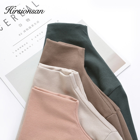 Hirsionsan Half Turtleneck Long Sleeve T Shirt Women 2022 Spring Harajuku Solid Bottoming Pullovers 7 Colors Fashion Thin Tops ► Photo 1/6