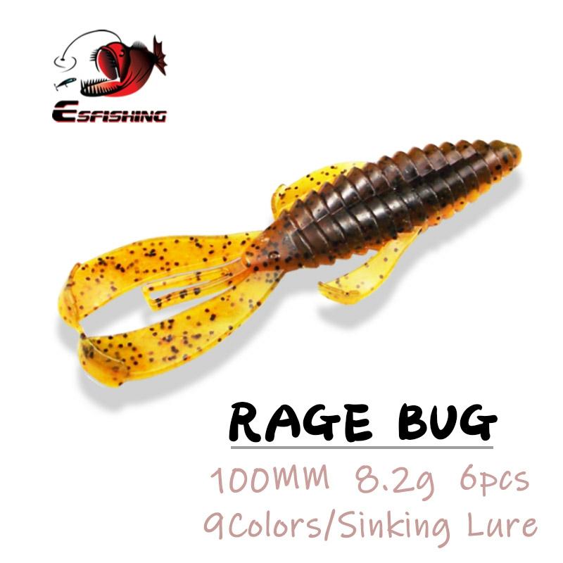 ESFISHING Hot Sale Jigging Lures Silicone Bait Rage Bug Craw 100mm 8.2g Wobblers For Trolling carp Fishing Bait ► Photo 1/6