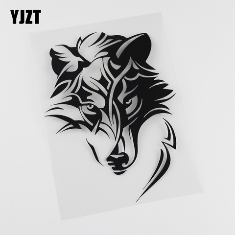 YJZT 13.1CMX17.5CM Abstract Wolf Predator Ornament Head  Vinyl Car Sticker 13C-0092 ► Photo 1/6