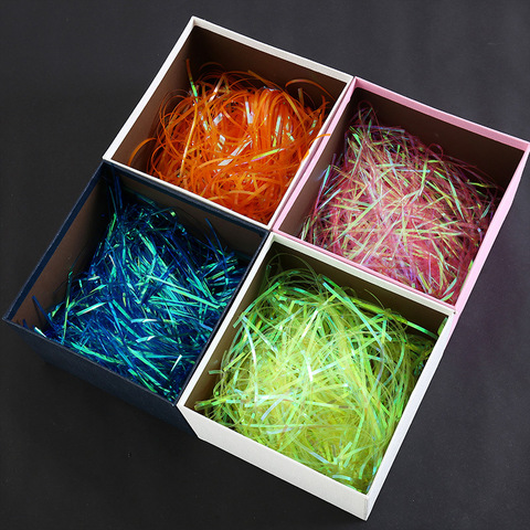 Plastic Raffia Glitter Iridescent Shredded Paper Confetti Gift Box Basket Filler Gift Wrapping Birthday Wedding Party Supplies ► Photo 1/6