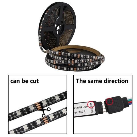 5V Led Light Strip PC RGB 5050 0.5M- 5M Waterproof TV Backlight Light 5 V Led RGB Strip Tape Lamp For USB Controller ► Photo 1/6