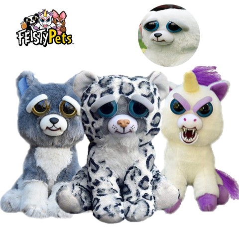 Feisty Pets funny face changing soft toys for children snow leopard stuffed plush unicorn angry animal dog doll  bear panda ► Photo 1/5