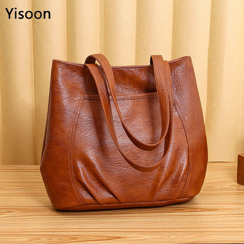 Luxury Vintage PU Leather Handbag Ladies Shoulder Tote Bags for Women Large Capacity Crossbody Bag Fashion Brand Top Bags ► Photo 1/6