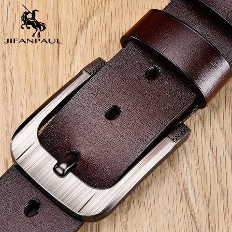 JIFANPAUL new Genuine Leather Belts For Men  Vintage Top Strap For Cowboys Jeans Waistband  Fashion Brand Luxury Leather belts ► Photo 1/6