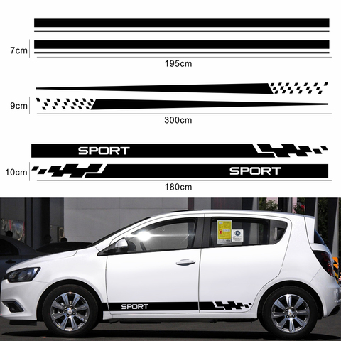 2pcs Car Stickers Auto Vinyl Film Wrap Both Side Stripes Decoration Styling Decal Automobiles Sports Tuning DIY Car Accessories ► Photo 1/5