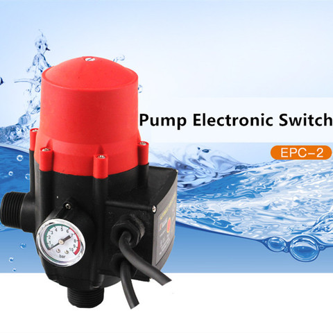 Waterproof Pressure Switch Adjustable Water Pump Automatic Pressure Control Electronic Switch With Pressure Gauge Max.10 Bar ► Photo 1/6