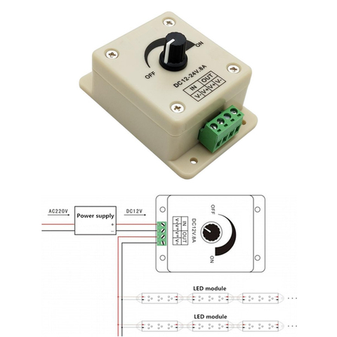 Voltage Regulator DC-DC Voltage Stabilizer 8A Power Supply Adjustable Speed Controller DC 12V LED Dimmer 12 V ► Photo 1/5