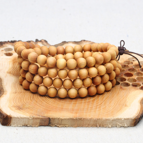 8mm Genuine Sandalwood Bead Necklace Sandalwood Wrist Mala Bracelet Rosary Unisex ► Photo 1/6